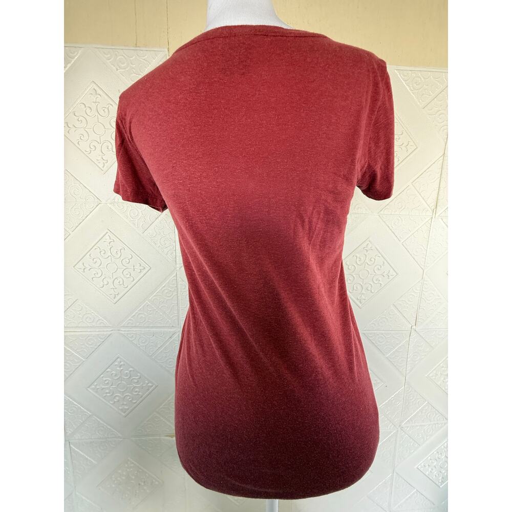 SKU2487 OBEY Women's Small Burnt Red Graphic Logo T-Shirt Made in USA - Picture 5 of 7